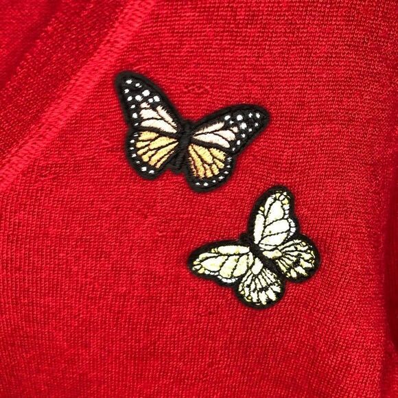 Kenar merino wool butterfly applique sweater - Picture 3 of 5